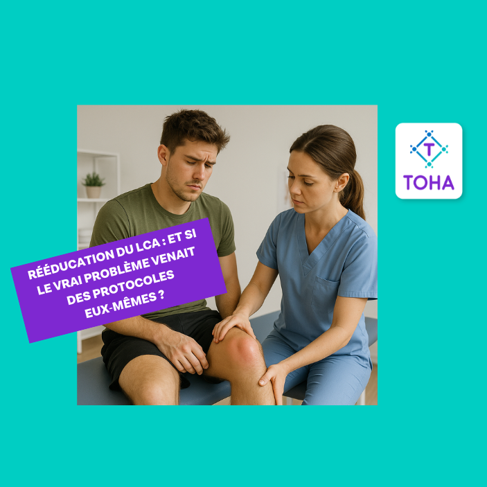 Un patient chez le kiné pour une rééducation du LCA